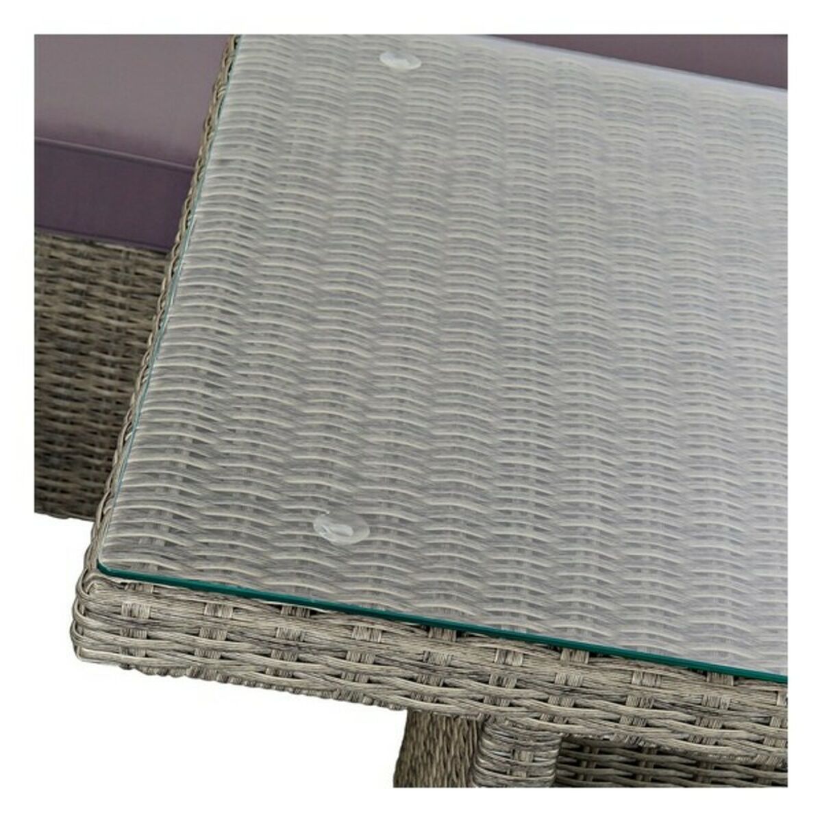 Zestaw Kanapowy ze Stołem DKD Home Decor MB-166669 Zewnętrzny Szkło Poliester rattan syntetyczny Stal (267 x 204 x 90 cm) (4 pcs