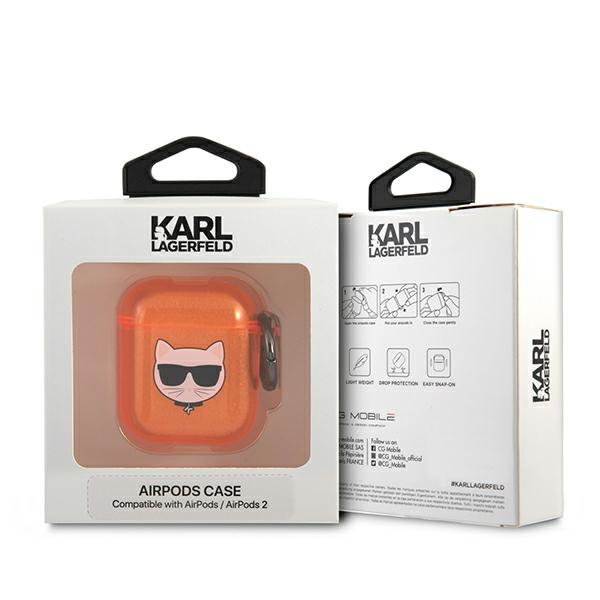 Karl Lagerfeld KLA2UCHFO Apple AirPods cover orange Choupette