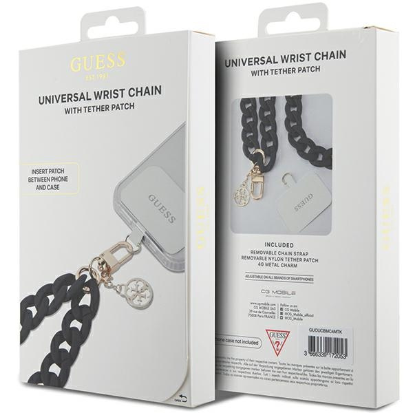 Guess GUOUCBMC4MK Universal Big Hand Strap black Acrylic 4G Charm