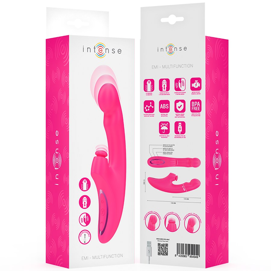 INTENSE - EMI VIBRATOR 13.5 CM MULTIFUNCTION 3 IN 1 10 VIBRATIONS PINK