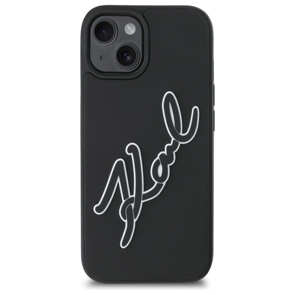 Karl Lagerfeld KLHCP15S3DRKSDLK Apple iPhone 15 hardcase 3D Rubber Signature black