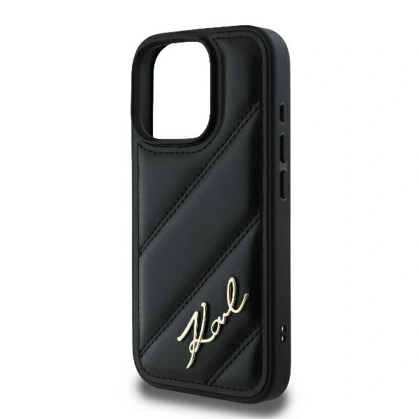Case Karl Lagerfeld KLHCP16LPQDSMGK Apple iPhone 16 Pro hardcase Quilted Signature black