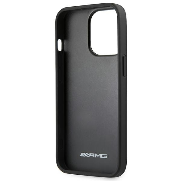 Mercedes AMG AMHCP14LGSEBK Apple iPhone 14 Pro black hardcase Leather Debossed Lines