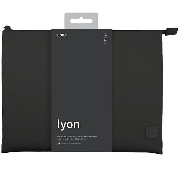 UNIQ Lyon laptop Sleeve 14 inch Waterproof RPET midnight black