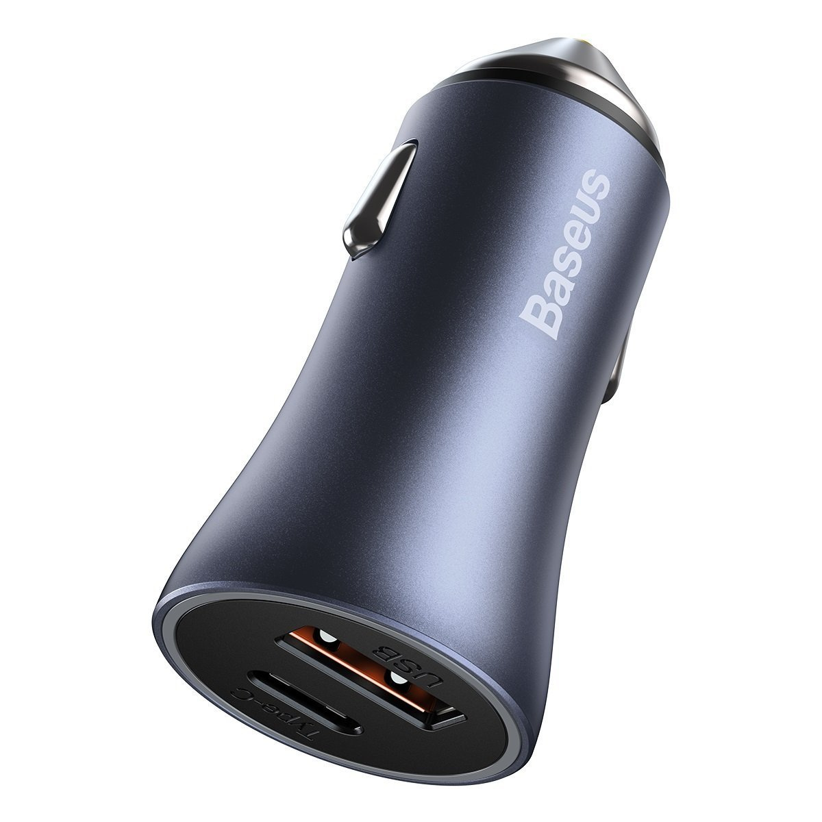 Baseus Golden Contactor Pro car charger, USB + USB-C, QC4.0+, PD, SCP, 40W (dark gray) with Cable Type-C to iP 1m Black