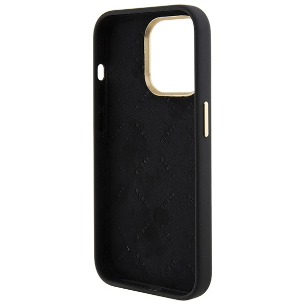 Guess GUHCP15LM4DGPK Apple iPhone 15 Pro hardcase Silicone Logo Strass 4G black