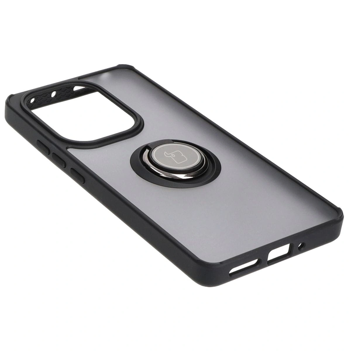 Bizon Case Hybrid Ring Xiaomi Poco M6 Pro 4G / Xiaomi Redmi Note 13 Pro 4G smoky with a black frame