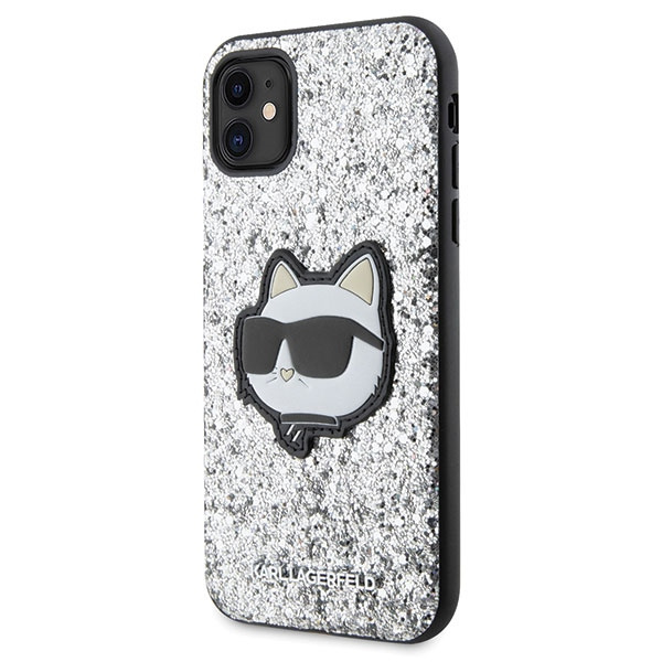 Karl Lagerfeld KLHCN61G2CPS Apple iPhone 11/XR silver hardcase Glitter Choupette Patch