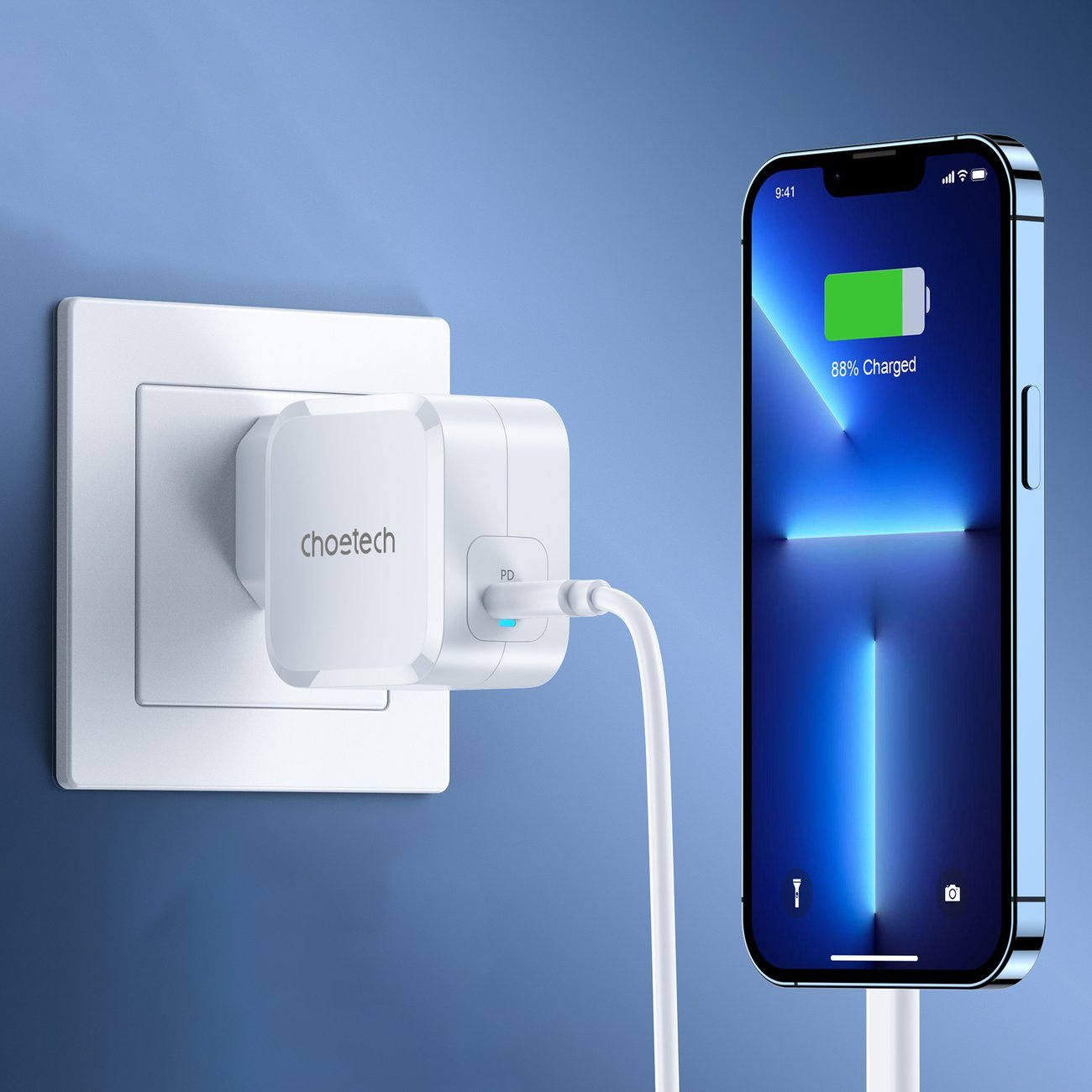 Choetech PD8007 Wall Charger USB-C 45W PPS/PD white