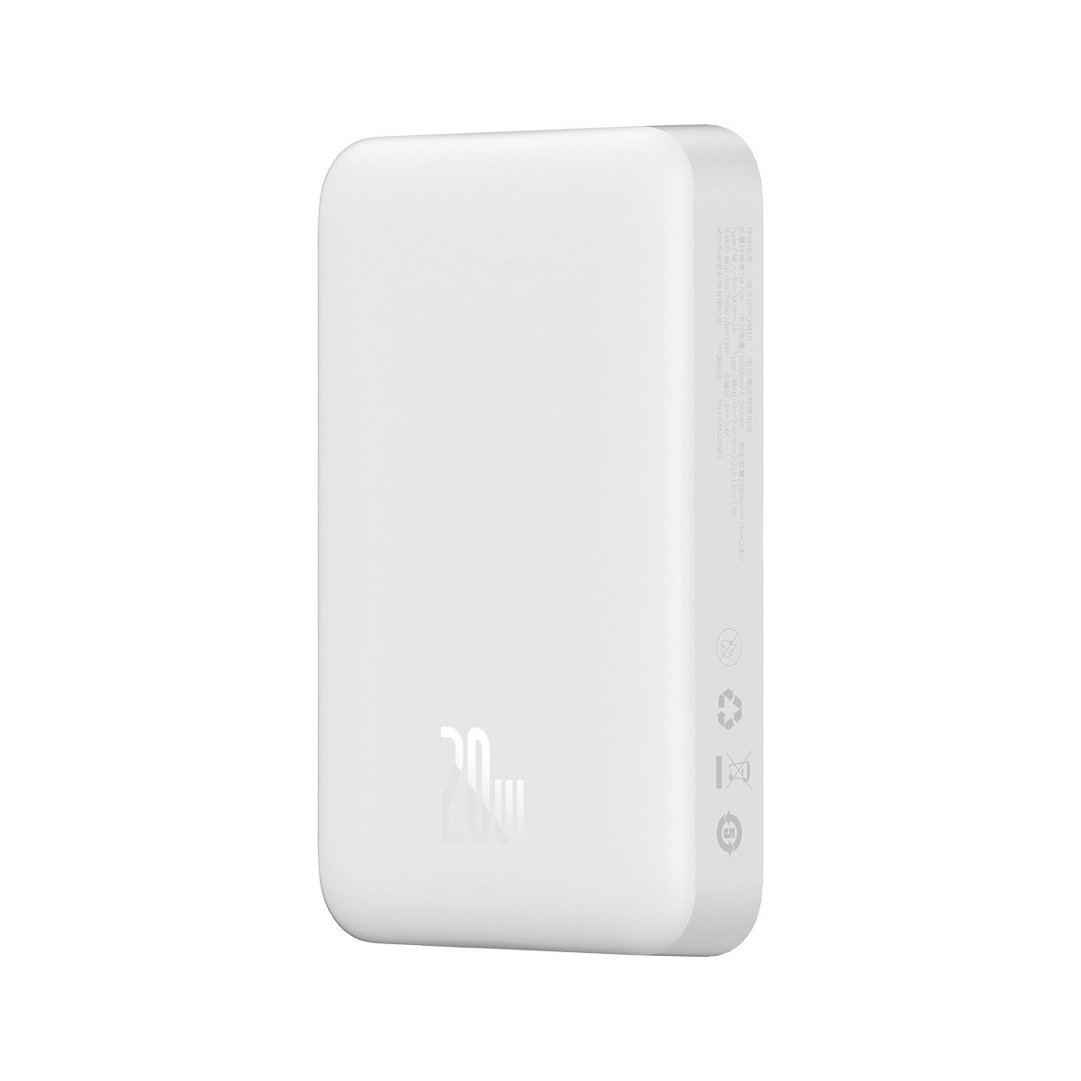 Powerbank Baseus Magnetic Mini MagSafe 15W PD QC 20W 10000mAh white (Overseas Edition) + USB-C/USB-C Cable 60W 3A 0.5m white