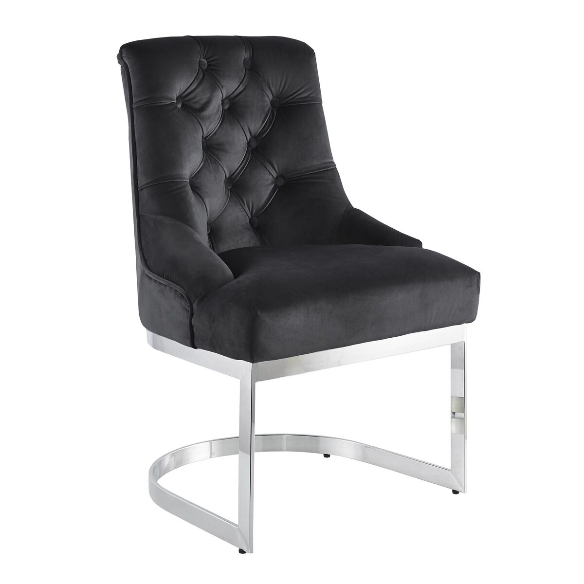 Chair DKD Home Decor Black Polyester Velvet Steel