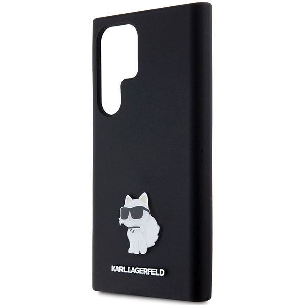 Karl Lagerfeld KLHCS23LSMHCNPK Samsung Galaxy S23 Ultra hardcase Silicone Choupette Metal Pin black