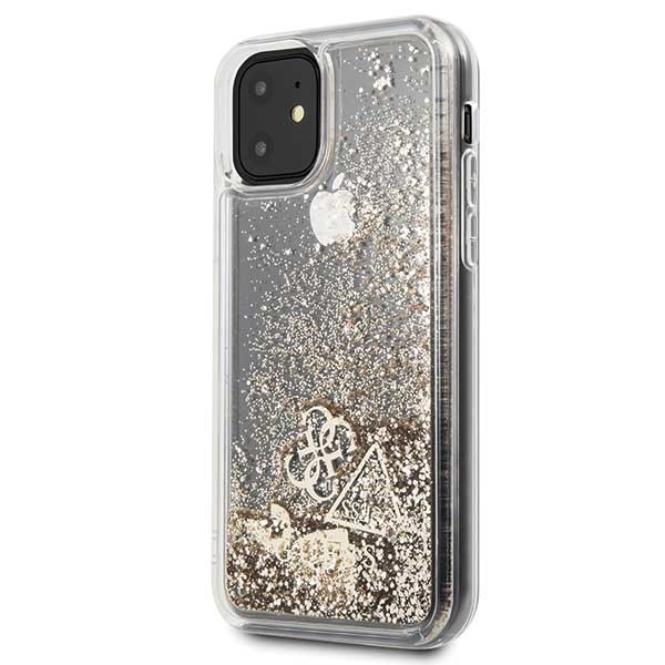 Guess GUOHCN61GLHFLGO Apple iPhone 11 gold hardcase Glitter Charms