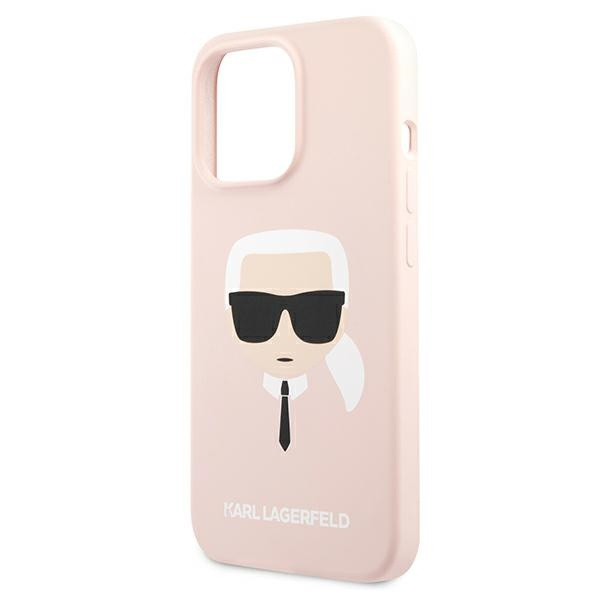 Karl Lagerfeld KLHCP13XSLKHLP Apple iPhone 13 Pro Max light pink hardcase Silicone Karl`s Head