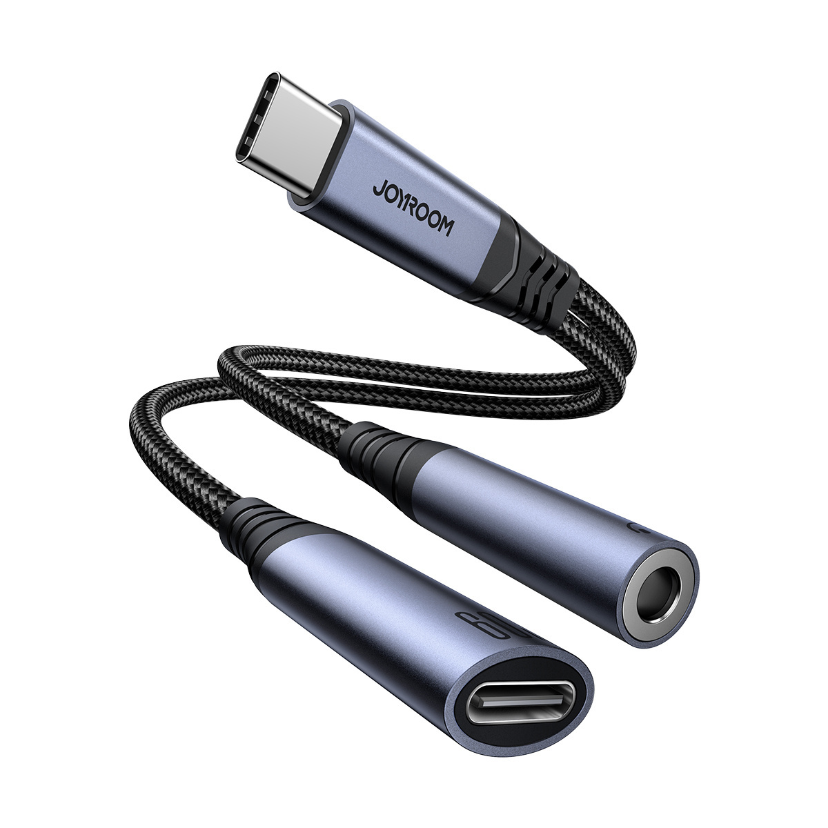 Joyroom SY-C02 DAC adapter 2in1 USB-C / USB-C, mini jack 3.5mm black