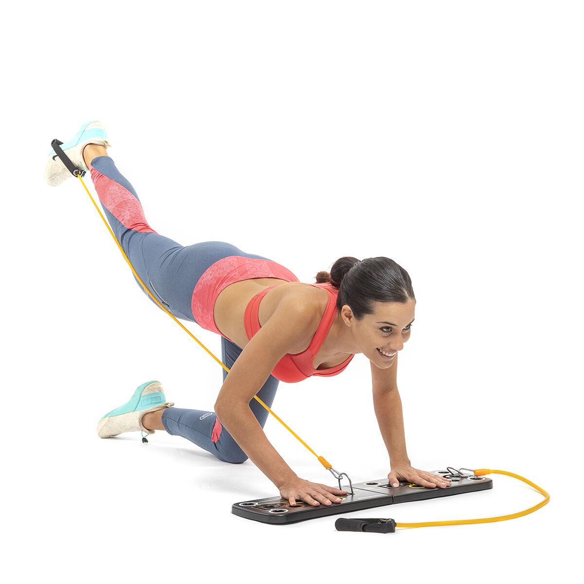 Push-Up Board with Resistance Bands and Exercise Guide Pulsher InnovaGoods