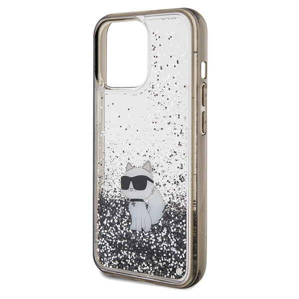 Karl Lagerfeld KLHCP13XLKCNSK Apple iPhone 13 Pro Max hardcase Liquid Glitter Choupette transparent