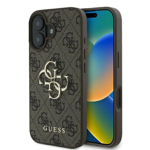 Case Guess GUHCP16L4GMGBR Apple iPhone 16 Pro hardcase 4G Big Logo brown