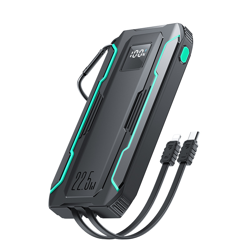 Joyroom JR-L017 powerbank 10000mAh 22.5W with built-in USB-C, Lightning cables black