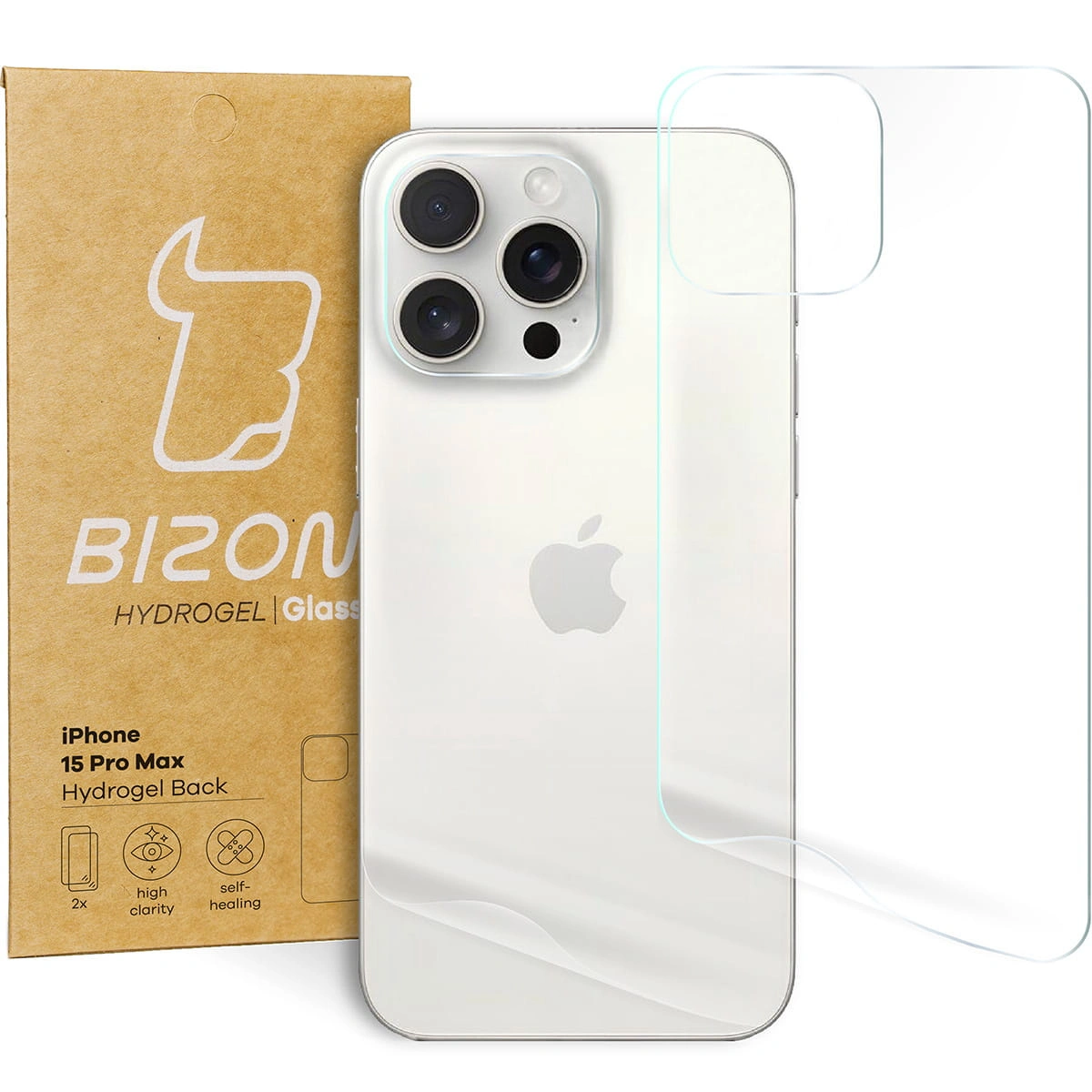Bizon Glass Hydrogel Apple iPhone 15 Pro Max [2 PACK]