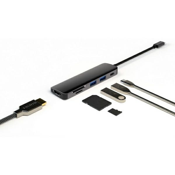  HUB 6w1 DeX Function 4smarts 2xUSB-A 3.0 / USB-C / HDMI / SD / MicroSD szary