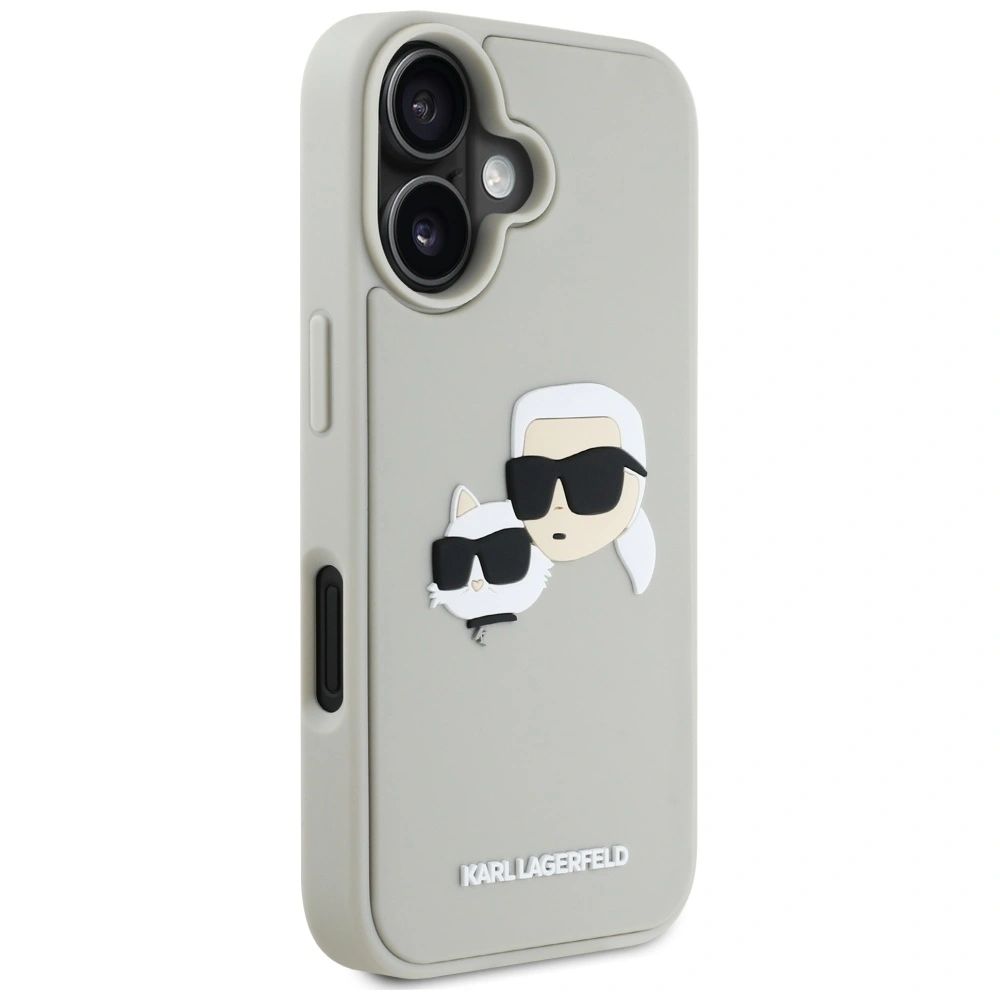 Karl Lagerfeld HC 3D Rubber Double Heads Apple iPhone 16 beige