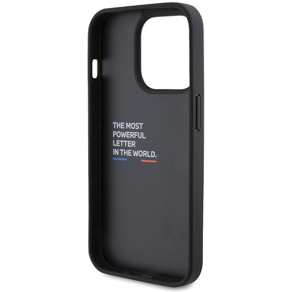 BMW BMHCP15L22PTDK Apple iPhone 15 Pro Leather Stamp Tricolor black