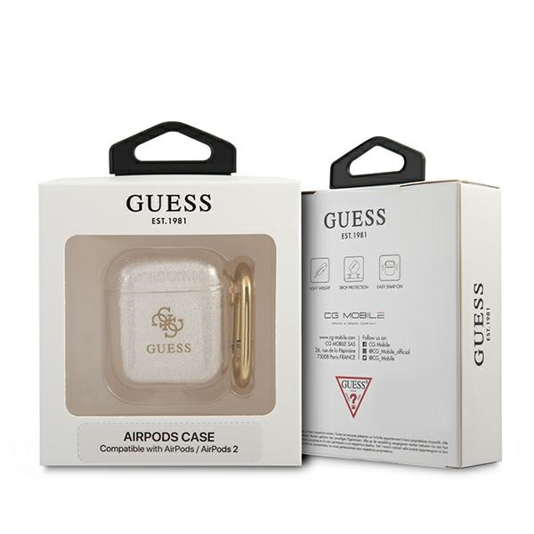 Guess GUA2UCG4GT Apple AirPods cover Transparent Glitter Collection