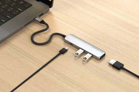 Satechi 4-in-1 HUB USB-C Slim Multiport Adapter 4K USB-C / 2xUSB-A, USB-C, 4K HDMI silver