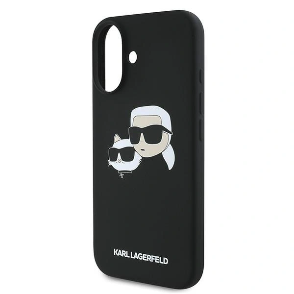 Etui Karl Lagerfeld KLHMP16MSKCHPPLK Apple iPhone 16 Plus hardcase Silicone Double Heads Print MagSafe czarny