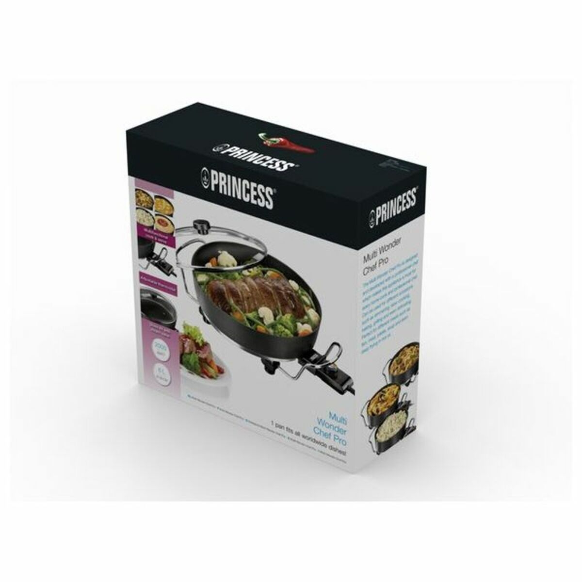 Multifunctional Electric Saucepan Princess 01.162367.01.500 Black Ø 35 cm Electric Multifunctional Electric Saucepan Princess 01.162367.01.500 Black Ø 35 cm Electric