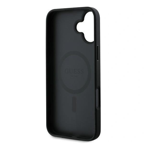 Case Guess GUHMP16MPGHSMMK Apple iPhone 16 Plus hardcase Grained Ring MagSafe black