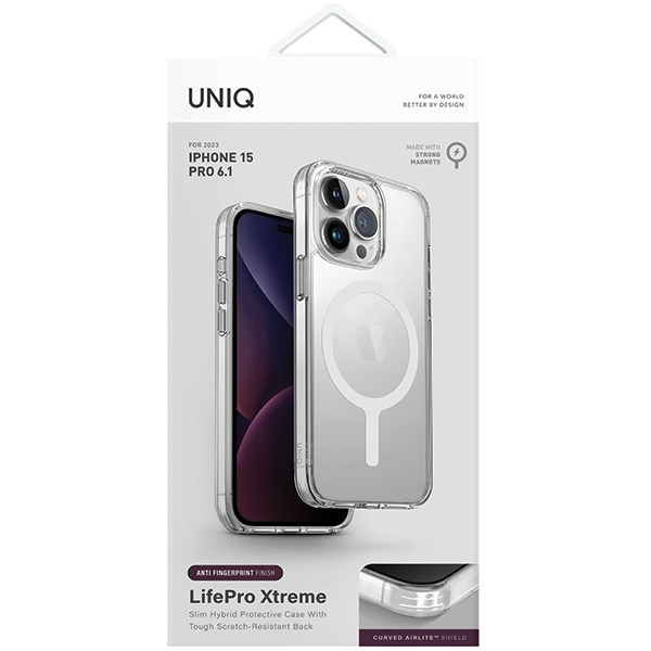 UNIQ LifePro Xtreme Apple iPhone 15 Pro MagClick Charging frost clear