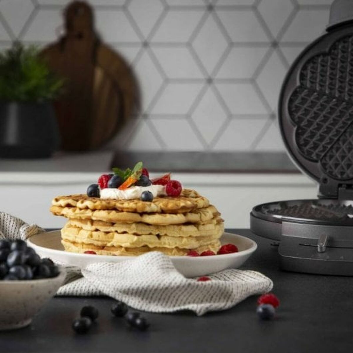 Waffle Maker Princess Princess 132380 Black Silver Steel 1200 W