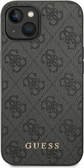 Guess GUHCP14SG4GFGR Apple iPhone 14 grey hard case 4G Metal Gold Logo