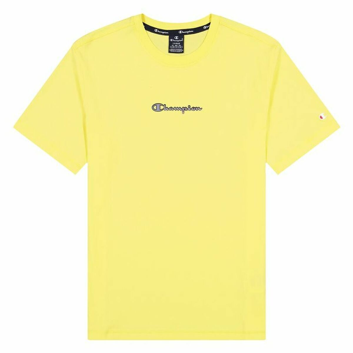 Short Sleeve T-Shirt Champion Crewneck M Yellow