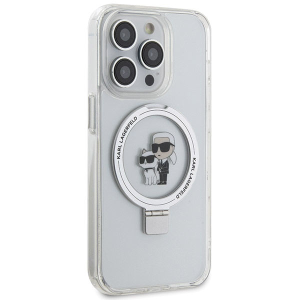 Karl Lagerfeld KLHMP13XHMRSKCH Apple iPhone 13 Pro Max hardcase Ring Stand Karl&Choupettte MagSafe white